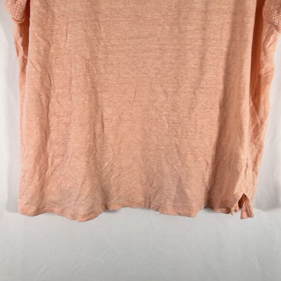 Bass Pro Shop 100% Linen Shirt Women's XXL Pink Short Sleeve Round Neck Light - Picture 3 of 6